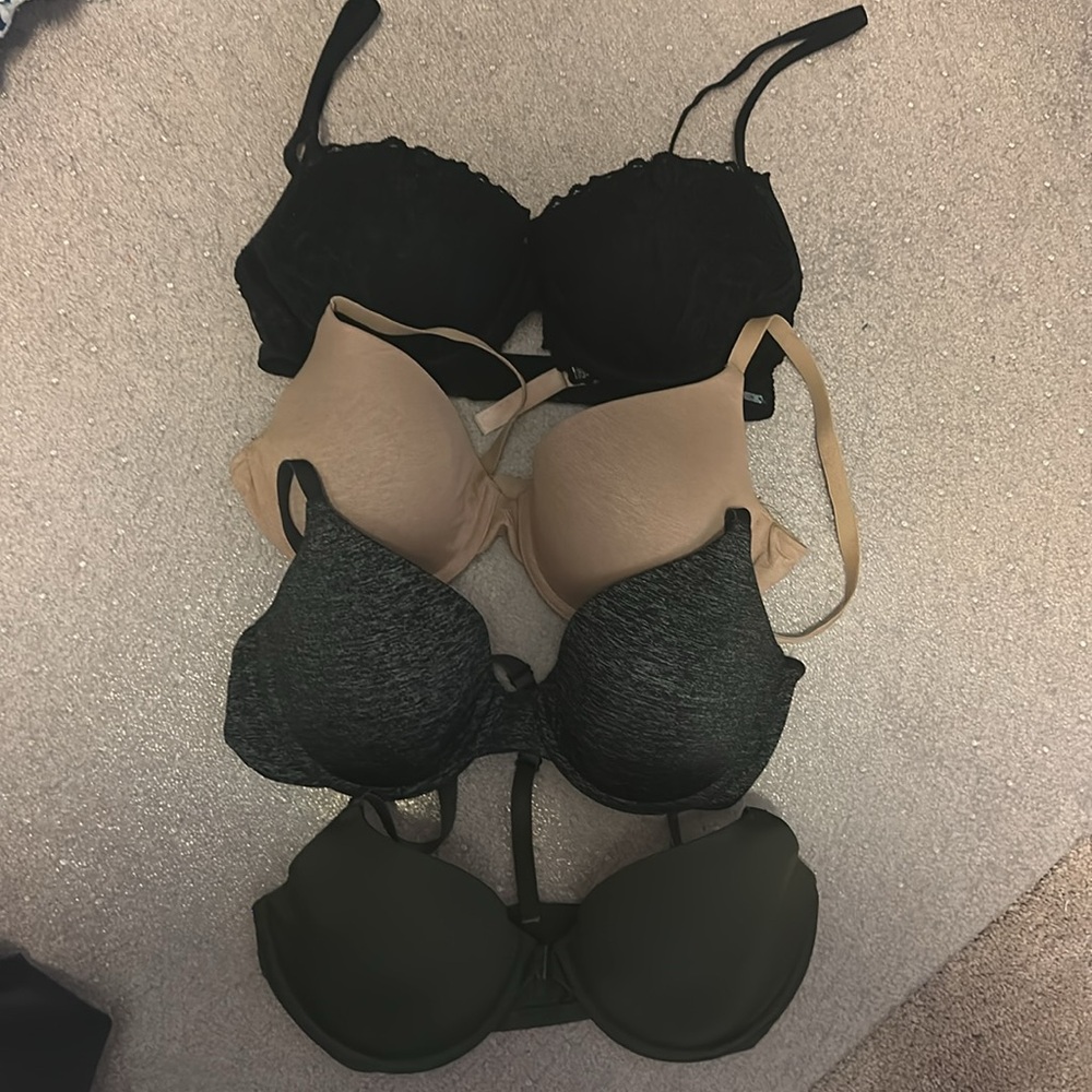 VS Bra Bundle - Black, Grey, Beige, and Olive Bras